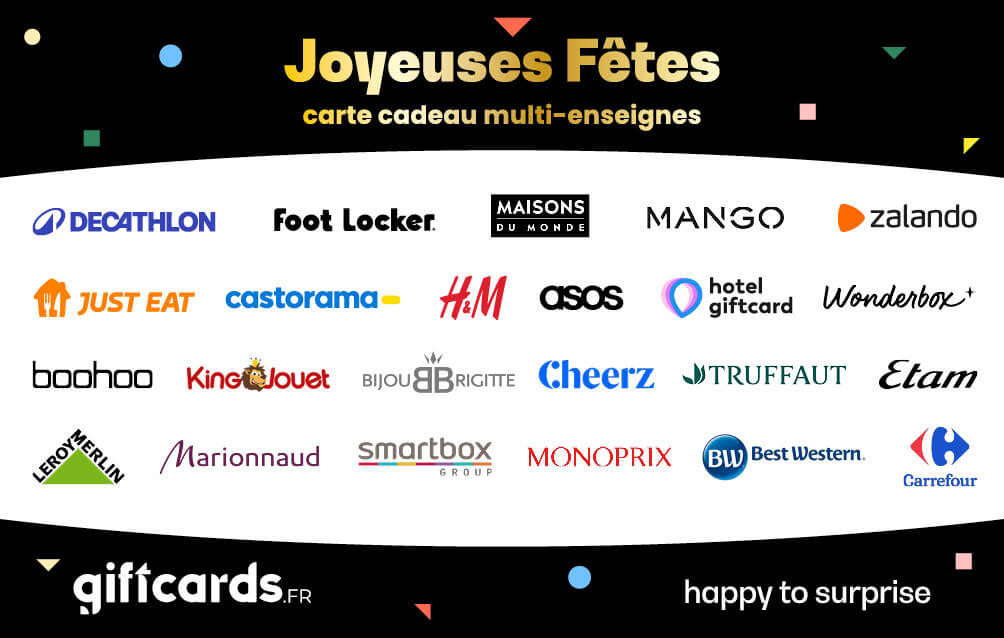 Carte cadeau Multi-Enseignes Joyeuses Fêtes