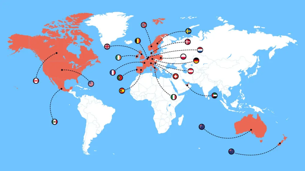 Bons cadeaux internationaux pour plus de 20 pays