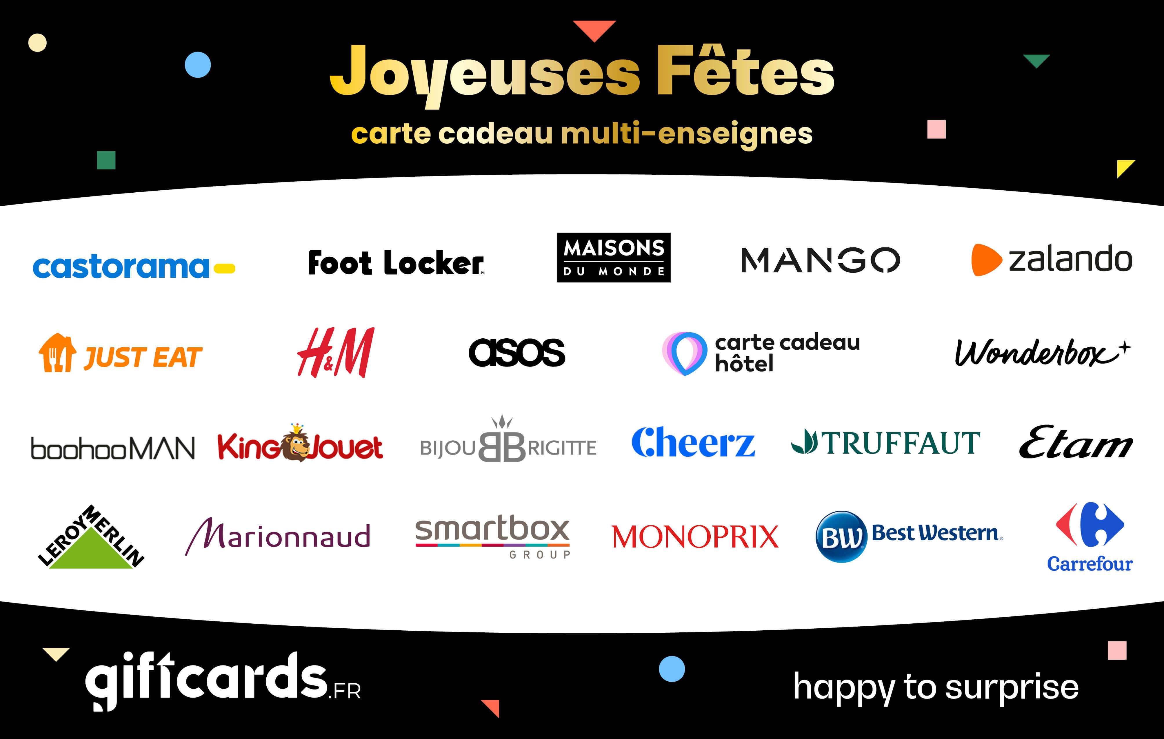 Carte cadeau Multi-Enseignes Joyeuses Fêtes